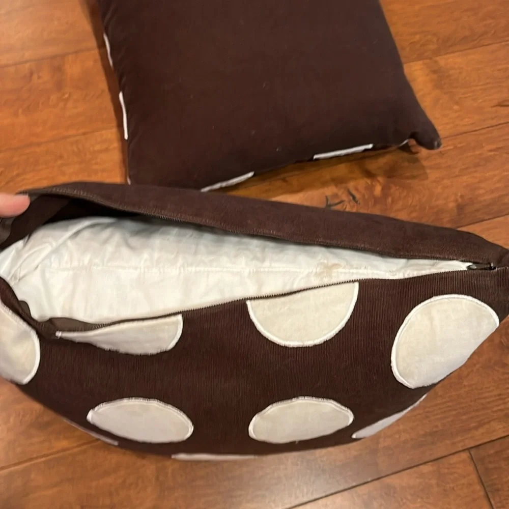 Brown/White Polka Dot Down Accent Pillow COVERS ONLY Set of 2 from Nordstrom
